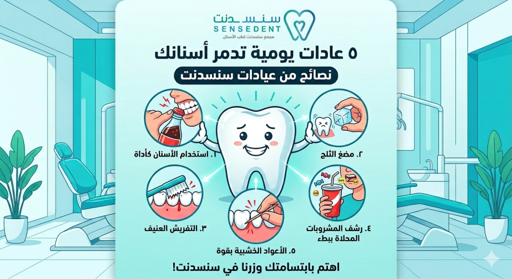 ٥ عادات يومية تدمر أسنانك بدون ما تحس!