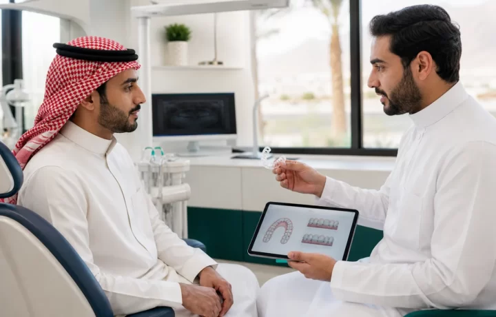 طبيب تقويم يشرح لمراجعة عوامل خطة وتكلفة الإنفزلاين
