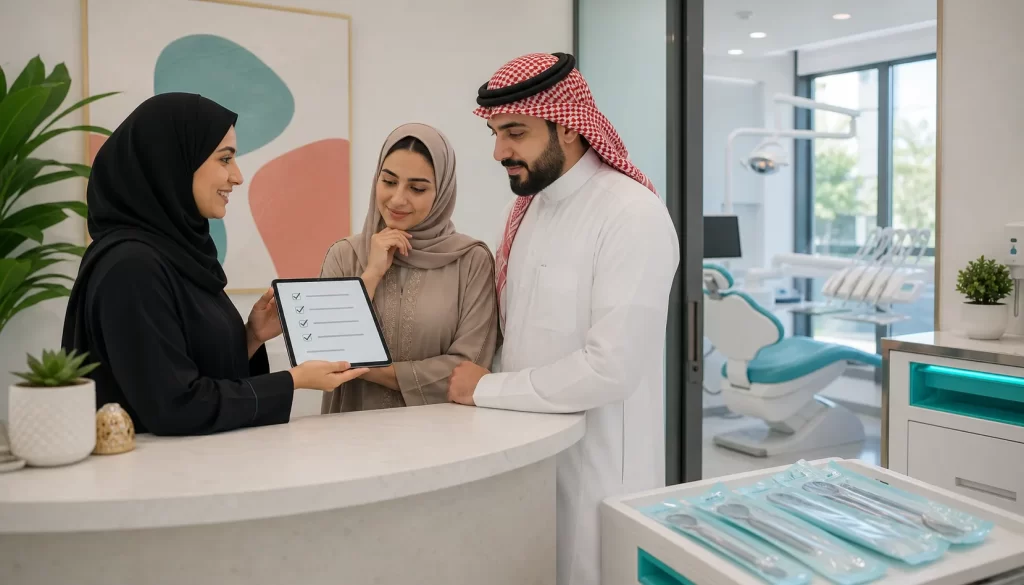 مراجعون في عسير يراجعون قائمة تنظيم ومتابعة عيادة تقويم الأسنان